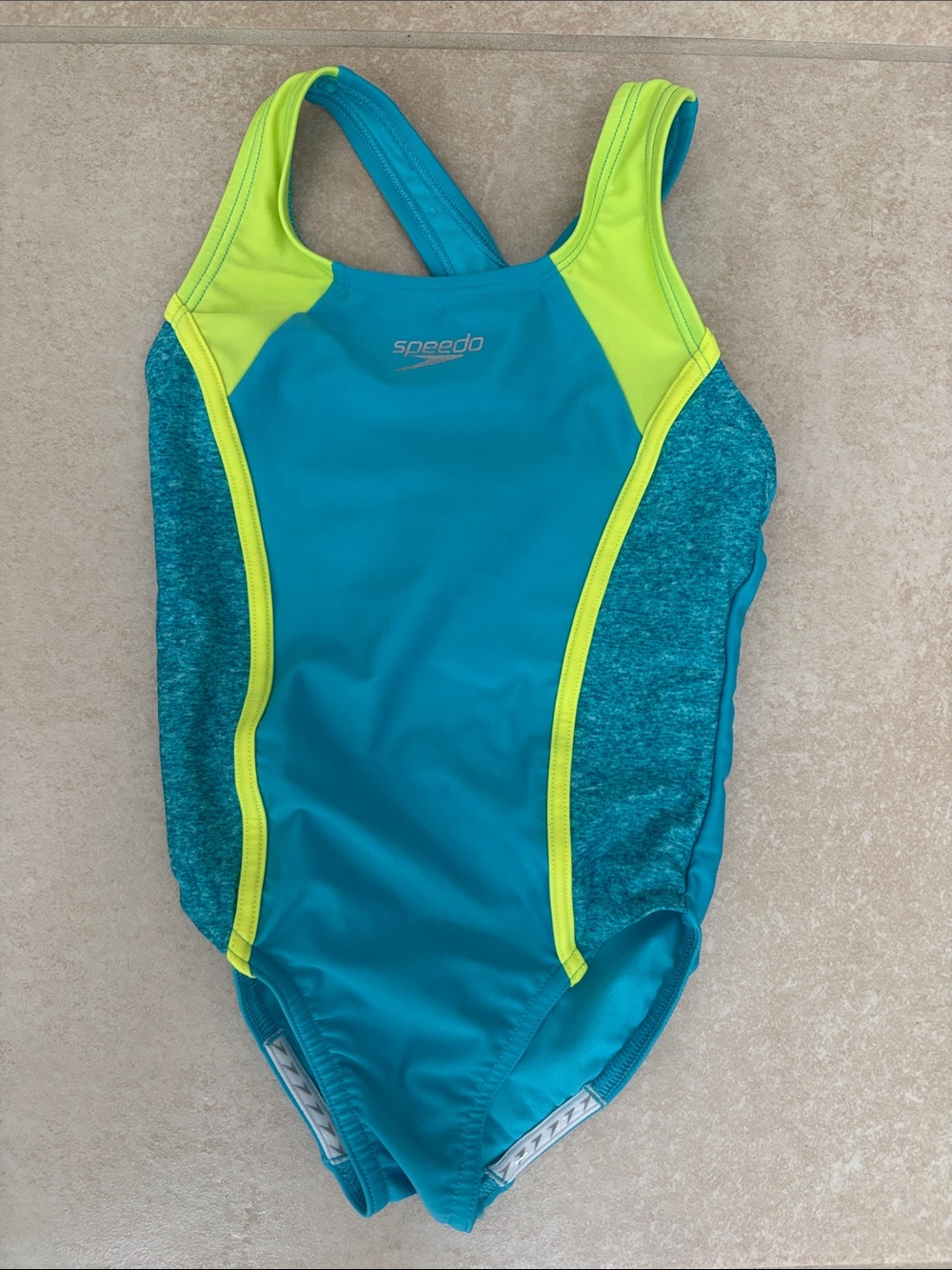 Speedo Teal & Lime Girls' One-Piece Swim Suit